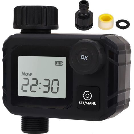 Minuteur d'arrosage IP55 étanche à la pluie, système d'arrosage automatique différé, programmable pour tuyau d'irrigation de jardin (1/5)