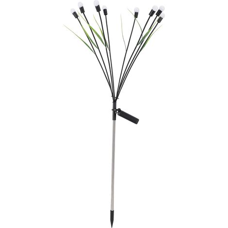 LED-Glühwürmchenlichter 800mAh IP65 wasserdicht Solar Dekorative Glühwürmchenlichter für Weihnachten Hochzeit Garten Warmweiß Schwarzer Stab mit Blättern 8 Köpfe (1/5)