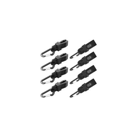 Set di 8 clip per teloni da tenda BRAVIX, clip resistenti per campeggio, clip di bloccaggio robuste, clip nere, fascette per teloni per tende e verande, 8,2 x 2 cm