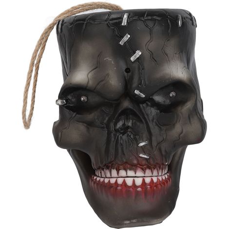 Crâne Électrique Halloween Lumineux avec Son, Décor Squelette Effrayant pour Fête Bar Maison Hantée (1/5)