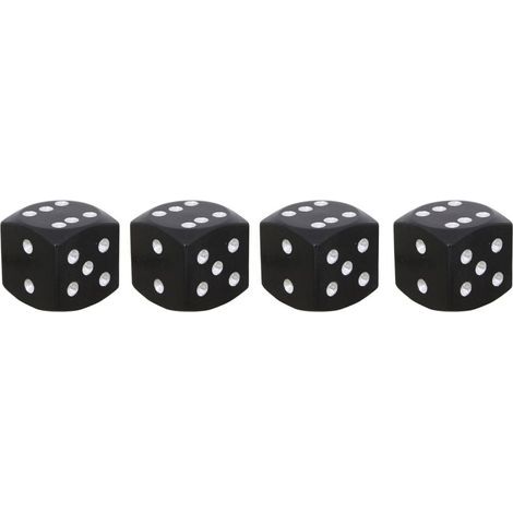 Chapeaux de Valve de Valve de Roue pour l'alliage d'aluminium de véhicule Dice Style Black 4pcs (1/5)