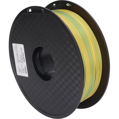 Filament PLA tricolore 1,75 mm, coextrudé, effet soie, consommable pour imprimante 3D, or, vert, rouge violacé (1/5)