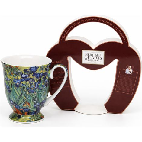 Taza de porcelana de 300 ml con lirios de Vincent van Gogh, un lujo ideal para regalar. (1/5)