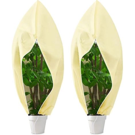 Housse hivernage plantes - Matériau non tissé étanche Fermeture éclair et cordon - Protection extérieur - Lot de 2 240x200 cm (1/5)