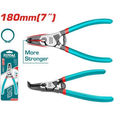PINZA SEEGER ANELLI ELASTICI ESTERNI BECCHI CURVI TESTA PIEGATA 180mm TOTAL