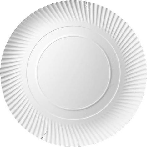 Assiettes rondes en papier blanc 35 cm 100 pièces.