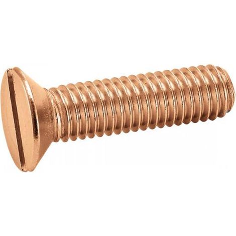 100 Vis à Métaux Tête Fraisée Fendue 8 x 35 mm - DIN 963 - ISO 2009 - NFE25-123 - UNI 6109 - Laiton - D-Work