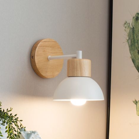 Applique Murale Bois Nordique Simple Moderne - Créative Lampe Chevet pour Salon Chambre Enfant Couloir