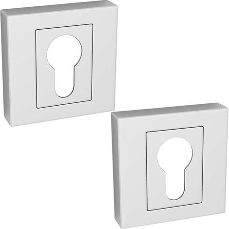 Rosace carrée - 55 mm - Chrome - Masquage esthétique - Lot de 2 (1/3)
