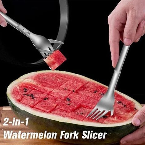 Découpe Pastèque 2 en 1 : Fourchette et Serveur pour Fruits, Accessoire de Cuisine Innovant (1/5)