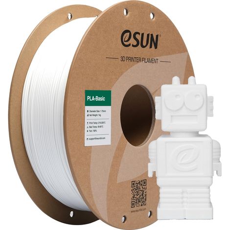 PLA Basic Filament 1.75mm 1KG (2.2 LBS) pour 3D Imprimante,Blanc (1/5)