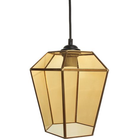 Lampada a Sospensione Terias in Vetro Arancione e Ottone (1/4)