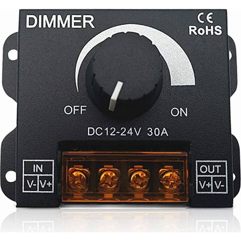 Controlador Dimmer de intensidad tira led 12V 24V 30A  Negro (1/5)