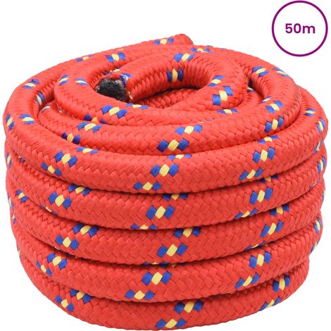 vidaXL Cuerda para barco 3 mm 50 m Rojo PP (1/2)