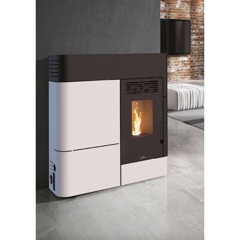 Poêle à pellet 10,8kW - Clara noir et blanc - Avec (1/4)