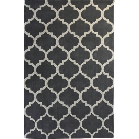 Tapis moderne gris confort et style ethnique - Gris crème ethnique (1/4)
