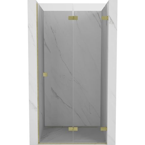 Mexen Lunar-F portes de douche pliables droites 90 cm, transparentes, dorées brossées - 836-090-000-55-00-P (1/5)