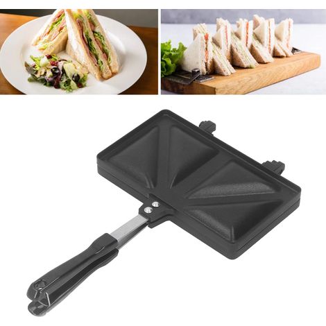Friteuse à gaz domestique pour sandwichs, poêle à petit-déjeuner multifonctionnelle pour le camping, noire (1/5)