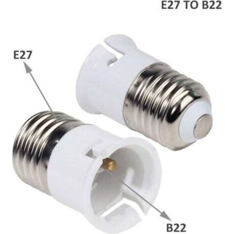 E27 to B22 for LED Bayonet Bulb, Lamp Base Converter for E27 to B22, Screw Adapter to Bayonet Socket, Pack of 6 - RWBulb Base Adapter (1/4)
