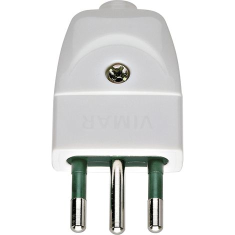 Stecker 2P+E 10A S11 Axial Weiß VIMAR 00201.B