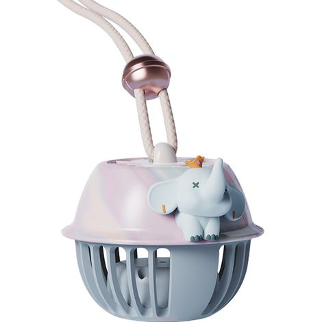 Mini-ventilateur USB rechargeable portable sans fil pour enfants, design éléphant roi, cordon de suspension sans feuilles, ventilateur à main (1/5)