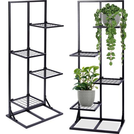 Metall-Blumenständer, 4-stöckig, mehrstöckiger Ständer für Töpfe, Pflanzen und Blumen (1/5)