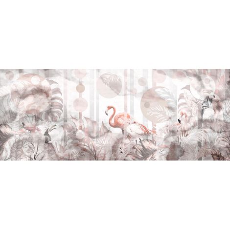 Papier peint panoramique - Flamant Rose - 195 cm x 78 cm (1/2)