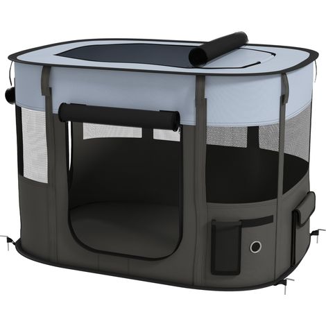 Box per Animali con 7 Finestre 3 Porte e 2 Borse Portaoggetti 84x64x53 cm in Poliestere e Acciaio (1/5)