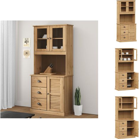 Sideboards - Living Highboard VIGO 78x40x175 cm Massivholz Kiefer (1/5)