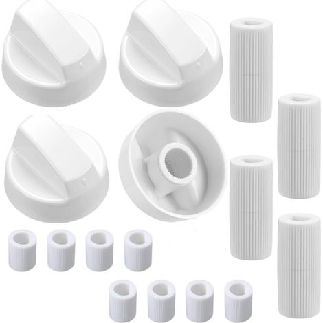 XEPHO Bouton Plaque de Cuisson,4pcs Boutons de Commande Universels,Bouton de Cuisinière,Bouton pour Réchaud à Gaz,pour Presque Toutes Les Cuisinières,Plaques de Cuisson,Four,Cuisinière à Gaz (Blanc) (1/5)