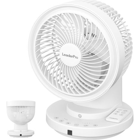 Ventilateur de Table Silencieux avec Télécommande 25dB, Ventilateur Turbo à Circulation d’Air, Oscillation Horizontale et Verticale, 4 Vitesses, 6,4 m/s (1/5)