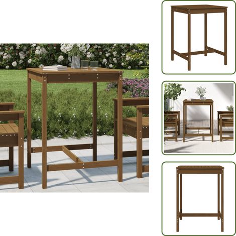 Tavolo in pino - vidaXL Tavolo da Giardino Ambra 82,5x82,5x110cm Legno Massello di Pino - Tavolo da esterno