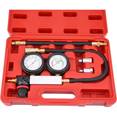 Cylinder Pressure Test Kit Leak Tester with Gauge, Universal Car Vehicle Compression Pressure Tester Set 4Pcs, Leak Test Detector Set (1/5)