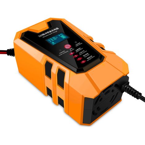 12V 6A OrangeChargeur de batterie 12 V 6 A pour voiture, moto et moto  chargeur de batterie intelligent pour réparation  compatible avec les batteries au plomb-acide. (1/4)
