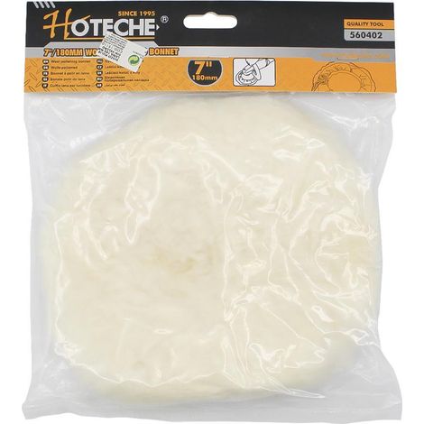 HOTECHE disco pulir lana 180 mm ajustable , Disco de lana de pulido .Para amoladora de 180 mm. Larga duración. - Lana 100%. - 200 x 200 x 40 mm. - Beige. - 191 g. - Sistema de enga (1/3)