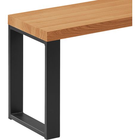 LAMO Manufaktur Banc d’entrée 30x160x47 cm (l x L x h), pied en métal modèle Creative Noir / couleur rustique, LSB-01-A-003-160-9005Cr (1/4)