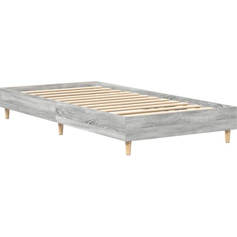 Lit simple，Lit adulte，Cadre de lit Sonoma gris 90 x 200 cm Bois d'ingénierie CFW4888775 (1/5)