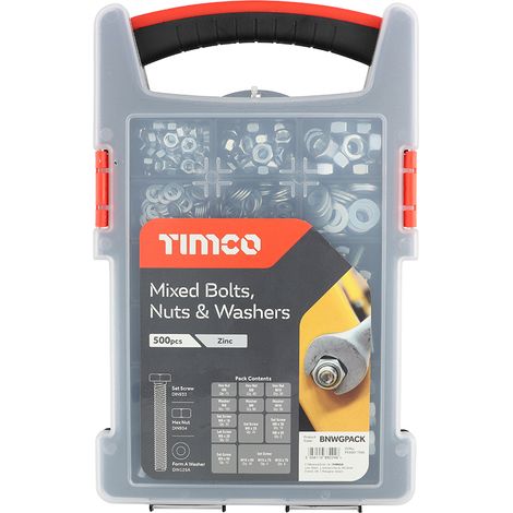 TIMCO Bolts, Nuts and Washers Mixed Grab Pack - 500pcs