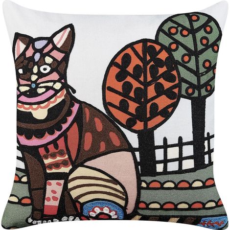 Dekokissen MEHSANA Bouclé 50 x 50 cm Bunt Tiermuster