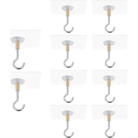 Crochets de plafond autocollants, lot de 10, supportant jusqu'à 5 kg (1/5)