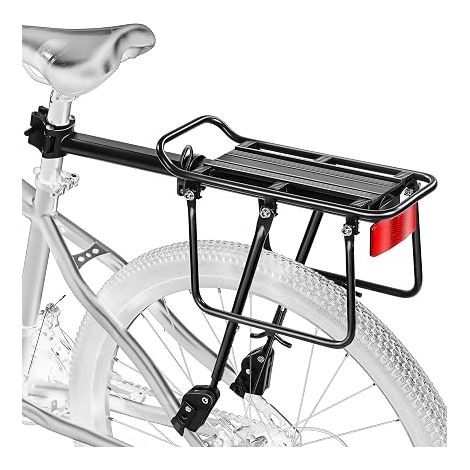 Rear Bike Rack, Bicycle Carrier Carrier Soft Suspension Pad Large Protective and Reflective Mounts Adjustable Universal Fits 24" to 29" Bike Frames BCR09-EU (1/5)