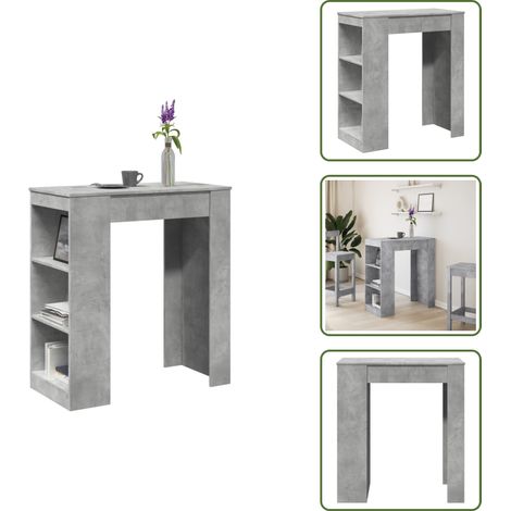 vidaXL Bartisch mit Regal Betongrau 95x47x103,5 cm Holzwerkstoff (1/5)