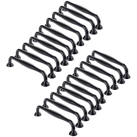 20pcs Poignée de Porte Noir Bâton Cuisine Armoire Tiroir Chambre Tirer Entraxe 96mm (1/5)