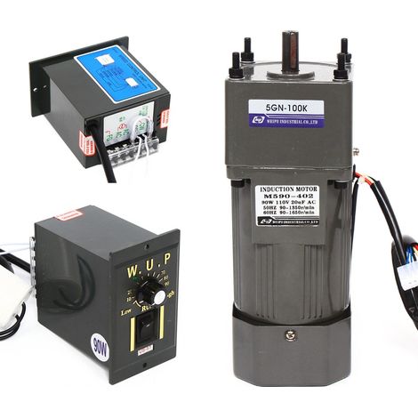 AC 220V 90W 1-phase Réduire moteur Moteur asynchrone Vitesse réglable (1/5)