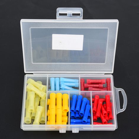 Set mit 60 PVC-isolierten Crimp-Anschlüssen für elektrische Kabel, inklusive Box. (1/5)