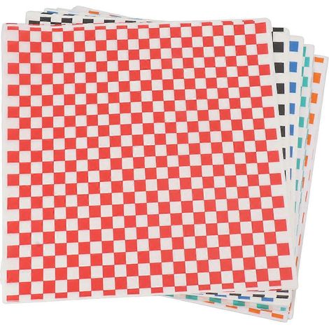 Papier paraffiné à carreaux 240 feuilles, imperméable aux graisses, doublure de corbeille alimentaire, emballage de sandwich, papier ciré résistant à l'huile pour paniers et plats à emporter. (1/5)