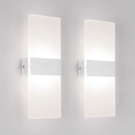 Applique murale d'intérieur (blanc naturel 6500K) - Lot de 2 - Lampe murale LED 12W (1/5)