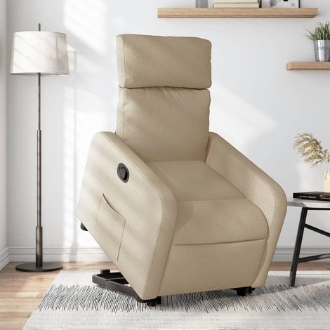 Fauteuil inclinable Crème Tissu vidaXL (1/5)