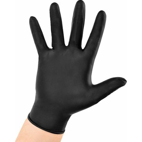 guantes de nitrilo desechables negros t-l paq.100 unidad para taller mecanico