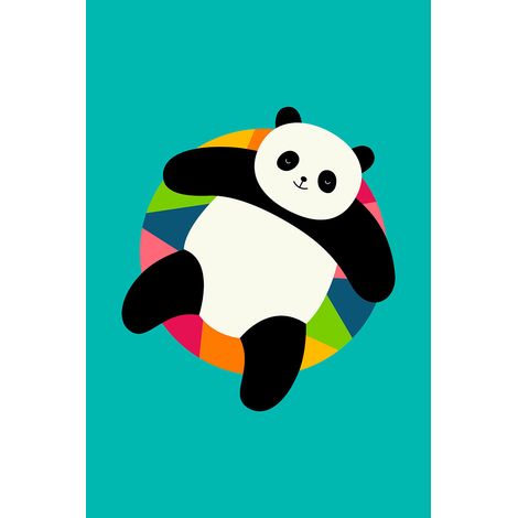 Tableau enfant panda à la piscine Toile imprimée (1/5)